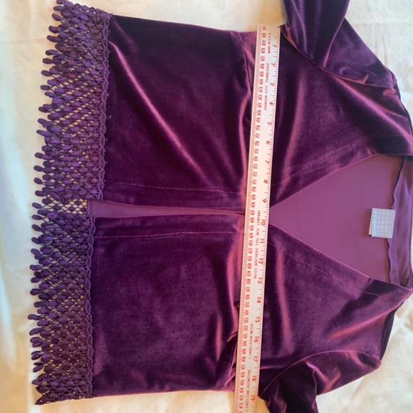 Velveteen maxi dress with cropped jacket. Size P6. - Picture 7 of 8